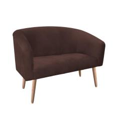 Imagem de Namoradeira Stella Suede Pés Palito Natural Marrom