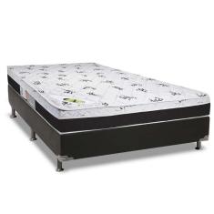 Imagem de Cama Box Casal: Colchão Ortopédico Luckspuma D33/AG65 Aspen 50 + Base CRC Suede Black(138x188)