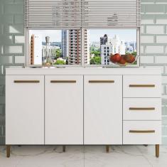 Imagem de Balcão de Cozinha Completo 3 Portas 3 Gavetas Branco - Panorama Móveis