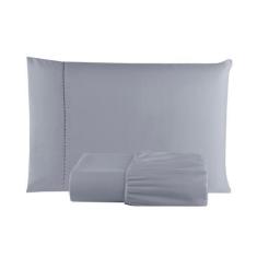 Imagem de Kit Roupa de Cama Lençol Solteiro 2 Peças 400 Fios Micropercal Super M