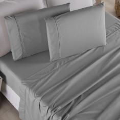 Imagem de Jogo de Lençol Queen 04 Peças Percal 400 Fios Ponto Palito - Marias En