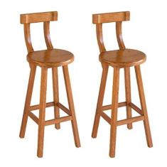 Imagem de Conjunto 2 Bancos Altos Girafa Com Encosto Em Madeira De Lei Maciça