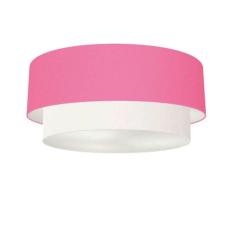 Imagem de Plafon Duplo Cilíndrico Md-3065 80X70cm Bivolt Rosa Branco
