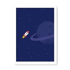 Imagem de Arte Maníacos Quadro Decorativo Nave Planeta - 23x16,25cm (Moldura caixa em laca )