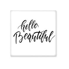 Imagem de Adesivo brilhante de ejo de cerâmica com citação Hello Beautiful