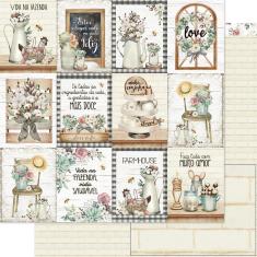 Imagem de Papel Scrapbook Dupla Face Tags Fazenda e Tijolos Sd-1182 30,5x30,5cm Litoarte