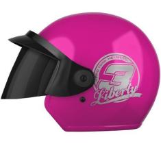 Imagem de Capacete Moto Aberto Pro Tork Liberty Three 3 Viseira Fumê, ROSA, 60