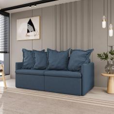 Imagem de Sofá Retrátil e Reclinável 3 Lugares 200cm Dália Cabecasa Madeiramadeira Azul