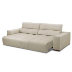 Imagem de Sofá Retrátil Reclinável 4 Lugares 290cm Mare L08 Couro Off - Mpozenato