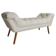 Imagem de Recamier Calçadeira Estofado Sienna Casal 140 Cm Suede Bege - LM DECOR