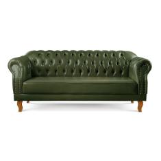 Imagem de Sofá Chesterfield Duque 3 Lugares couro Ecológico Verde 303