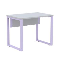Imagem de Mesa Escritório P25 tub Pandin 90 cm (larg) Tampo mdp Cinza Pé Aço Tubular Lilás