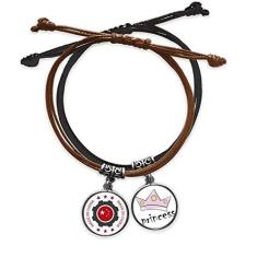 Imagem de DIYthinker Pulseira chinesa de couro com corrente de mão National Stars Cog vermelha