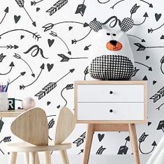 Imagem de Papel de Parede Adesivo Jovem Coração N02189 Rolo de 0,58x3,00M