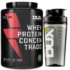 Imagem de Whey Dux Concentrado 900G + Coqueteleira Premium Fumê 800ml - Dux Nutr