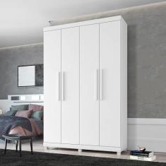 Imagem de Guarda Roupa Com 2,20 De Altura 4 Portas 3 Gavetas Búzios - Branco