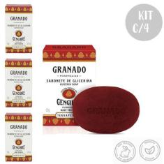 Imagem de Kit C/4 Sabonetes Em Barra Vegetal Glicerina Gengibre 90G Granado