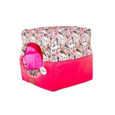 Imagem de Cama Para Cachorro Toca Quadrada Em Material Sintético + Poliéster Ros