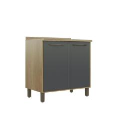 Imagem de Balcão De Cozinha Áustria 2 Portas 80Cm Cinamono/Grafit