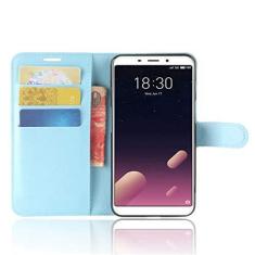 Imagem de MEIZU MS6 Capa, carteira flip de couro PU premium com compartimento para cartão, suporte e fecho magnético [capa interior TPU à prova de choque] compatível com MEIZU MS6