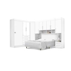 Imagem de Dormitório Completo Georgia J&A Branco Para Cama Box 1,38m Casal