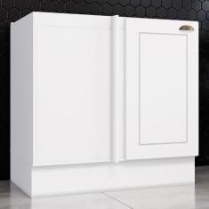 Imagem de Armário De Cozinha Para Canto Americana 1 Porta 100% Mdf Branco - Henn