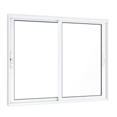 Imagem de Janela de Aluminío de Correr 100x150cm 2 Folhas Móveis com Grade e Vid