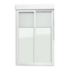 Imagem de Porta de PVC Integrada de Correr 230x150cm Com 2 vidros lisos temperados Com Cremona ITEC Brimak Branco