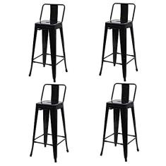 Imagem de Kit 4 Banqueta Altas Para Bar Balcão Bancada Bistro Cozinha Americana Tolix Iron Industrial Preta