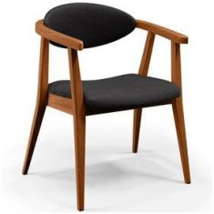 Imagem de Kit 02 Poltronas Decorativas Para Sala de Estar Cecília B04 Linho Chumbo - Lyam Decor