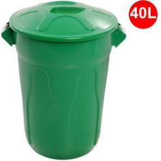 Imagem de Lixeira Plástica com Tampa cor Verde 40 Litros CR40vd JSN