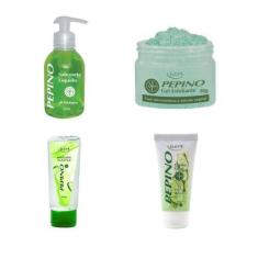 Imagem de Clareia E Elimina Acne Kit Pepino Creme Gel Máscara Sabonete - Lucy's