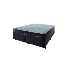 Imagem de Cama Box King Marrom + Colchão Molas Ensacadas Magnético Massageador Memphis 193X203x67cm