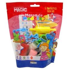 Imagem de Massinha De Modelar Infantil Com 12 Cores E Moldes Magic