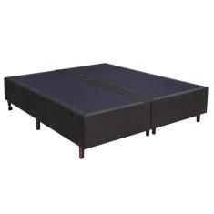 Imagem de Base Para Cama Box Casal Queen Size Bipartido 158cm Suede Liso Love Story Hf Marrom- Gazin