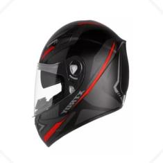 Imagem de Capacete Moto Ebf Xtroy Com Óculos Interno Fumê + Narigueira, Vermelho