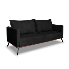 Imagem de Sofá 3 Lugares Zeus Linho Bouclê Preto 200 cm