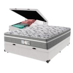 Imagem de Cama Box Baú Branco e Colchão Evolution Molas Ensacadas Viúvo Probel