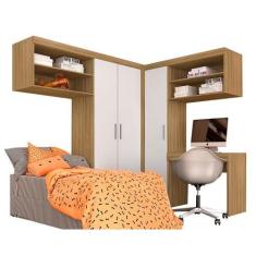 Imagem de Guarda Roupa Modulado Com Escrivaninha Luzia Bor/br - Móveis Arapongas