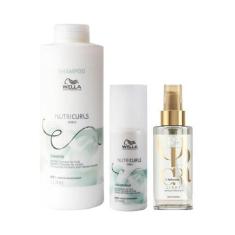 Imagem de Kit Wella Pros Nutricurls Profissional-Sh E Lv E Óleo Light - Wella Pr