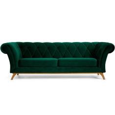 Imagem de Sofá 3 Lugares Império 180 Cm Veludo Verde Musgo C-303