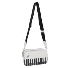Imagem de Bolsa de Ombro de Couro PU Com Notas Musicais de Guitarra de Piano, Bolsa Feminina de Ombro Com Padrão de Piano e Nota Musical Com Alça Superior, Tamanho Mini, Bolsa de Ombro