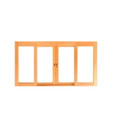 Imagem de Janela de Correr Panorâmica 110cm Reta 4 Folhas em Madeira Maciça Cedr