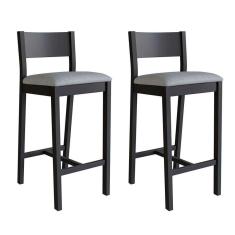 Imagem de conjunto com 2 banquetas manu algodão cinza e preta