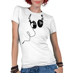 Imagem de Camiseta Feminina Fones Ouvido Nerd Geek Gamer DJ Música