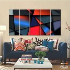 Imagem de Quadro Decorativo 5 peças Abstrato Formas 140x65 5 peças