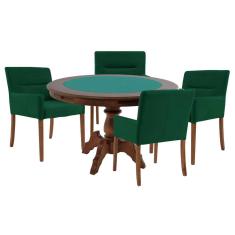 Imagem de Mesa de Jogos Redonda com 4 Cadeiras Vicenza Verde Gran Belo