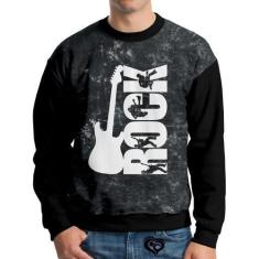 Imagem de Moletom Rock N Roll Infantil Unissex Guitarra Blusa Casaco - Alemark