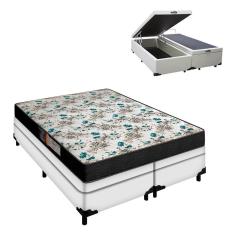 Imagem de Cama Box Queen Colchão 20 de Altura Veneza Baú Branco Portobel