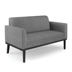 Imagem de Sofá Namoradeira Base de Madeira Fixa Preto Marisa Linho Grafite A26 D03 - D'Rossi